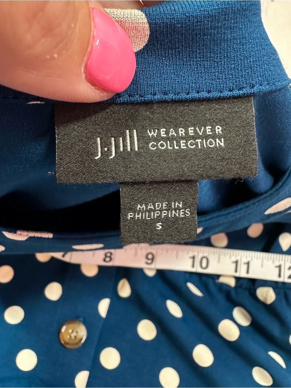 J. Jill Polka Dot Midi Dress Tie Waist women S a-line retro classic minimalist - Picture 6 of 8